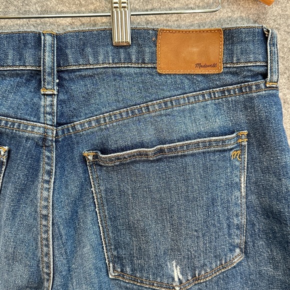 Madewell Jeans Womens 29 The Slim Boyjean Midrise Medium Wash Distressed - Picture 5 of 11
